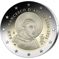 Italie 2 euro 2026 Sint Franciscus van Assisi UNC