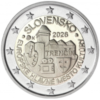 Slowakije 2 euro 2026 Trencin Culturele Hoofdstad UNC