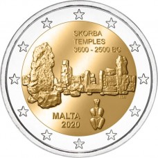 Malta 2 euro 2020 Skorba Tempels UNC met Malteser muntteken (F)