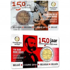 Belgie 2 euro 2014 Rode Kruis BU Coincard