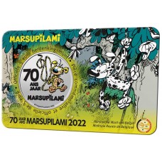 Belgie 5 euro 2022 Marsupilami BU in coincard KLEUR