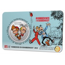Belgie 5 euro 2023 Robbedoes BU in coincard KLEUR
