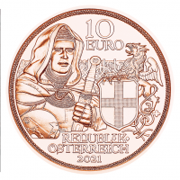Oostenrijk 10 Euro 2021 Broederschap Ridders Koper UNC Oostenrijk 10 Euro 2021 Broederschap Ridders Koper UNC