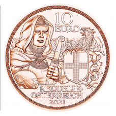 Oostenrijk 10 Euro 2021 Broederschap Ridders Koper UNC