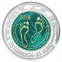 Oostenrijk 25 Euro 2018 Anthropoceen Zilver Special UNC Niob