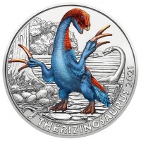 Oostenrijk 3 euro 2021 Dinosaurussen: 6 Therizinosaurus UNC