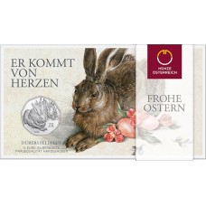 Oostenrijk 5 Euro 2016 Dürers Veldhaas Zilver BU Blister