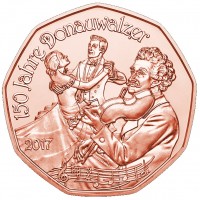 Oostenrijk 5 euro 2017 'Neujahrsmunze 2017 - Donauwalzer´ UNC