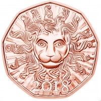 Oostenrijk 5 Euro 2018 Leeuwenkracht Koper UNC