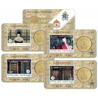 Vaticaan 50 cent & Postzegel 2025 Coincard Set nr. 52 t/m 55 Vaticaan 50 cent & Postzegel 2025 Coincard Set nr. 52 t/m 55