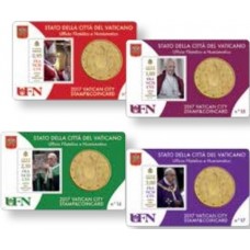 Vaticaan 50 cent + postzegel 2018 coincard set nr. 18 t/m 21 Vaticaan 50 cent + postzegel 2018 coincard set nr. 18 t/m 21