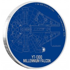 Niue 2 dollar 2017 Star Wars - Ships - 1. Millenium Falcon™ - 1 Oz. zilver Niue 2 dollar 2017 Star Wars - Ships - 1. Millenium Falcon™ - 1 Oz. zilver