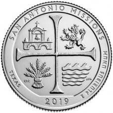 US America the Beautiful Quarter 2019 - 49 San Antonio Missions (Texas) D