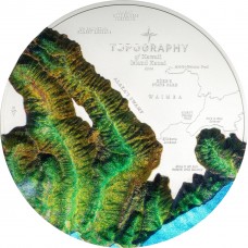 Cook Islands 25 dollar 2024 – Topography Hawaii | 5 oz Zilver Proof
