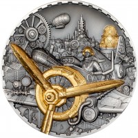 Cook Islands 20 Dollar 2025 Steampunk Aviation 3 oz Zilver Proof