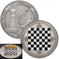 Niue 5 dollars 2018 Chessboard Chess Game 2oz silver coin Niue 5 dollars 2018 Chessboard Chess Game 2oz silver coin