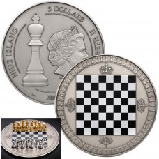 Niue 5 dollars 2018 Chessboard Chess Game 2oz silver coin Niue 5 dollars 2018 Chessboard Chess Game 2oz silver coin