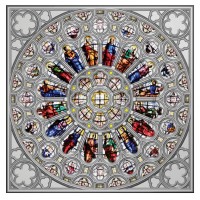 2021 ROSE WINDOW of Westminster Abbey North Rose - Solomon Islands 15 dollars 2021 150gr silver coin
