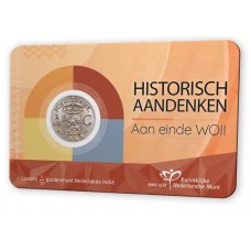80 jaar eind WOII – Nederlands‑Indië 1/10 gulden  1939-1945 in coincard complete set