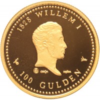 Nederlandse Antillen – Replica 100 Gulden 1978 – Verguld Zilver