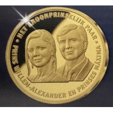 Nederland – Gouden Penning – Willem-Alexander & Máxima: Kroonprinselijk Paar| 4,75 gram
