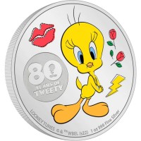 2022 Looney Tunes TWEETY 80th Anniversary - Niue 2 dollars 1 oz silver coin